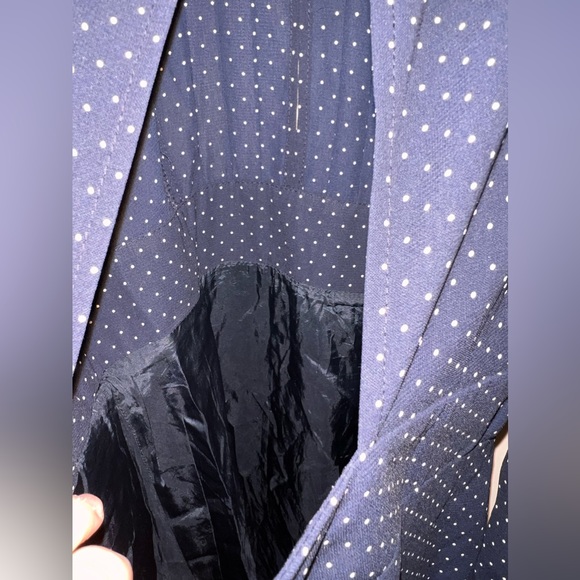 TOPSHOP Navy Polkadot Mini Dress - Picture 7 of 8